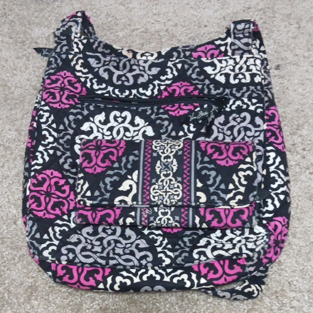 Vera Bradley Black and Pink Patterned Backpack